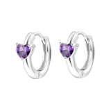 Zilveren oorbellen Love month stone hart