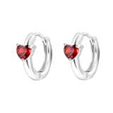 Ohrringe, 925 Silber, Love-Month-Stone, Herz