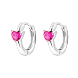 Ohrringe, 925 Silber, Love-Month-Stone, Herz