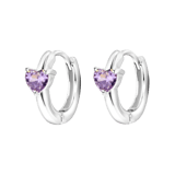Ohrringe, 925 Silber, Love-Month-Stone, Herz
