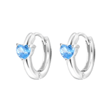 Zilveren oorbellen Love month stone hart