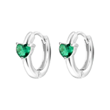 Ohrringe, 925 Silber, Love-Month-Stone, Herz
