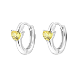 Zilveren oorbellen Love month stone hart