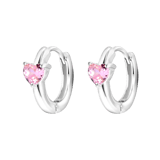 Ohrringe, 925 Silber, Love-Month-Stone, Herz