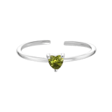 Zilveren ring Love month stone hart