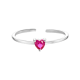 Zilveren ring Love month stone hart
