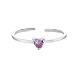 Zilveren ring Love month stone hart