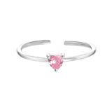 Zilveren ring Love month stone hart