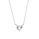 Zilveren ketting Love month stones hart