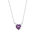Halskette, 925 Silber, Love-Month-Stone, Herz