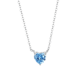Zilveren ketting Love month stones hart