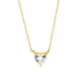 Halskette, 925 Silber, vergoldet, Love-Month-Stone, Herz