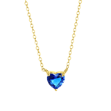 Halskette, 925 Silber, vergoldet, Love-Month-Stone, Herz