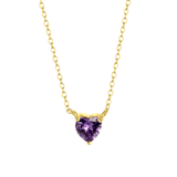 Halskette, 925 Silber, vergoldet, Love-Month-Stone, Herz