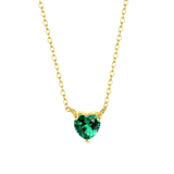 Zilveren goldplated ketting met hanger hart met zirkonia voor dames