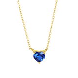 Halskette, 925 Silber, vergoldet, Love-Month-Stone, Herz
