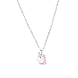 Kinderkette, 925 Silber, Einhorn, Emaille