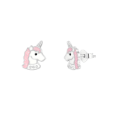 Kinder-Ohrstecker, 925 Silber, Einhorn, Emaille