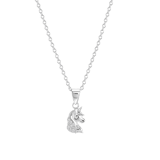 Zilveren kinderketting met hanger unicorn zirkonia