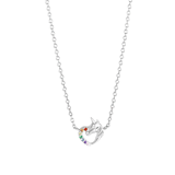 Zilveren kinderketting met hanger unicorn zirkonia