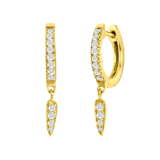 Stainless steel goldplated oorringen met hanger met zirkonia dames