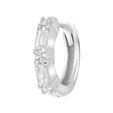 Helix-Piercing, 925 Silber, vergoldet, Zirkonia im Baguetteschliff