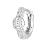 Zilveren helixpiercing ronde zirkonia