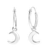 Ohrringe, 925 Silber, mit Anhänger, Mond