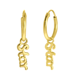 Zilveren goldplated kinderoorringen met hanger ster
