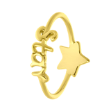 Zilveren goldplated kinderring