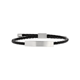 Plattenarmband für Herren, Edelstahl matt, schwarz