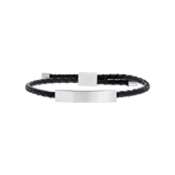 Plattenarmband für Herren, Edelstahl matt, blau