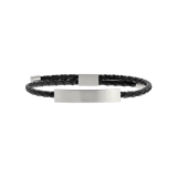 Plattenarmband für Herren, Edelstahl matt, grau