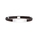 Gerecycled stainless steel heren plaatarmband bruin