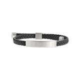 Plattenarmband für Herren, Edelstahl matt, grau