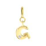 Zilveren goldplated bedel letter Mix&Match
