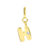 Zilveren goldplated bedel letter Mix&Match