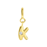 Zilveren goldplated bedel letter Mix&Match