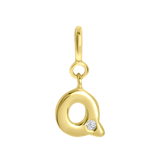 Zilveren goldplated bedel letter Mix&Match