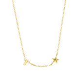 Zilveren goldplated ketting met letterhanger en ster voor dames