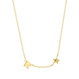 Zilveren goldplated ketting met letterhanger en ster voor dames