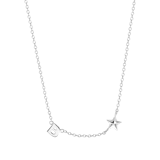 Halskette, 925 Silber, Buchstabe/Stardust