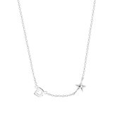 Halskette, 925 Silber, Buchstabe/Stardust