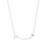 Halskette, 925 Silber, Buchstabe/Stardust