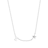 Halskette, 925 Silber, Buchstabe/Stardust