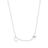 Halskette, 925 Silber, Buchstabe/Stardust