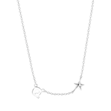 Halskette, 925 Silber, Buchstabe/Stardust