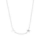 Zilveren ketting letter/stardust