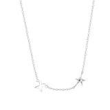 Halskette, 925 Silber, Buchstabe/Stardust