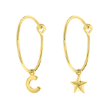 Ohrringe, 925 Silber, Buchstabe/Stardust